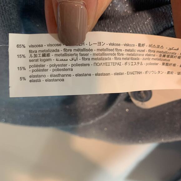 NWT ZARA long sleeve collared top keyhole cutout v-neck glitter y2k 90s 2928 - Picture 9 of 13